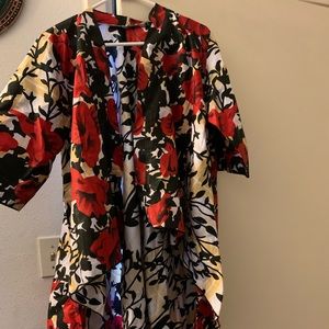 Cotton print jacket / cape.